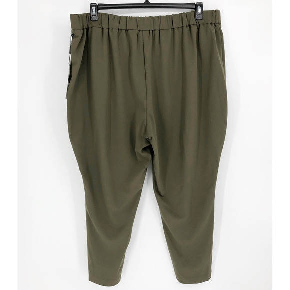 CALVIN KLEIN Women Trousers 22W Green Mid-Rise Pull-On Slim Straight Pants NWT - Picture 6 of 13